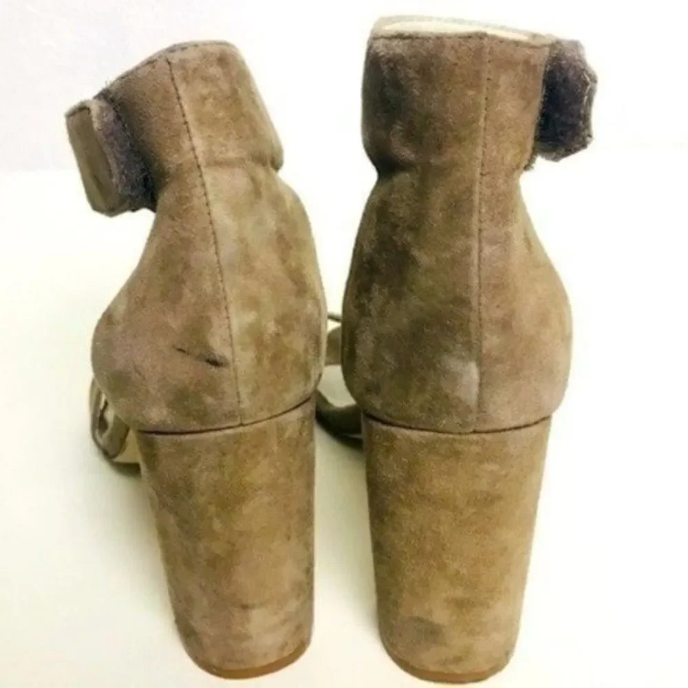 Jeffrey Campbell Lindsay Ankle Strap Heels nude cream suede 9.5 BoxG